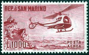 1961, Elicottero, 1000 l. carminio, nuovo ... 