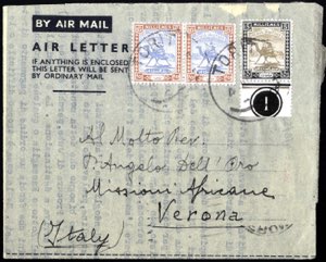 1948, Luftpostbrief von Torit nach Verona ... 