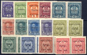 1918, francobolli dAustria soprastampati, ... 