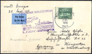 1935, zwei deutsche Schleuderflugbriefe ... 