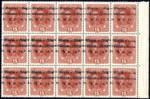 1918, 152 Heller bruno rosso in blocco di ... 