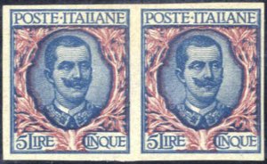 1901, Floreale 5 l. azzurro e rosa, Prove in ... 
