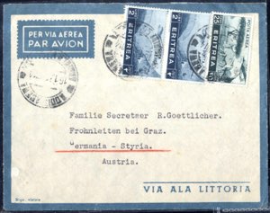 1939, lettera aerea da Addis Abeba il 16.1 ... 