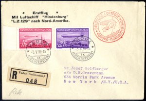 1936, zwei eingeschriebene Luftpostbriefe, ... 