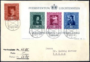 1949, Nachnahmebrief von Vaduz am 6.8. (FDC ... 