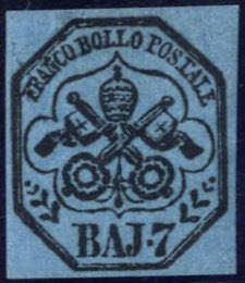 1852, stemma, 7 b. azzurro nuovo con ... 