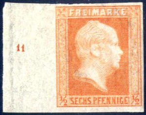 1850, ½ Sgr (6 Pf.) rotorange, gut bis ... 