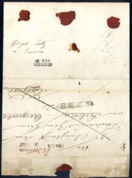 1844, Registered outer letter sheet, opened ... 