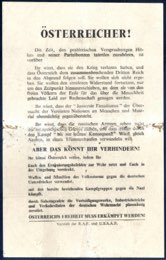 1945, Flugblatt des österreichischen ... 
