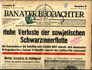 1942, Zeitung Banater Beobachter vom ... 