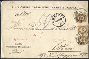 1902, Portobrief von Craiova am 11.7. nach ... 