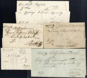1830/1865, fünf Briefe mit verschiedenen ... 