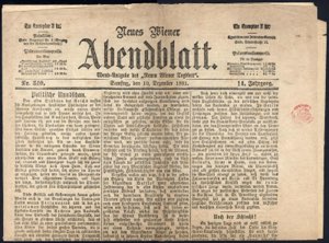 1881, Wiener Abendblatt besteuert mit der ... 