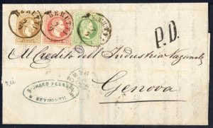1872, Brief aus Beyrouth am 9.9. nach Genua ... 