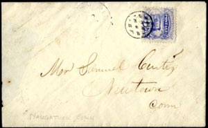 1869, Brief von Naugatuck (Conneticut) nach ... 