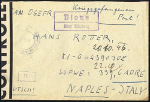 1946, Brief aus Blons vom 20.10. nach Neapel ... 