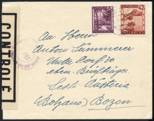 1946, Brief von Wörgel vom 25.6. nach Bozen ... 