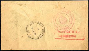 1918, Busta di telegramma del 14.2 spedita ... 