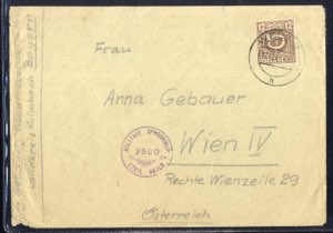 1945, Mitnehmerpost, Brief von Bayern nach ... 