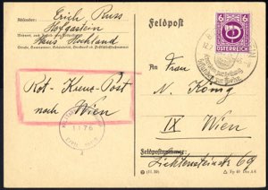 1945, Feldpostkarte aus Bad Gastein über ... 