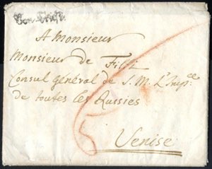 Von Triest, Brief von 1786 mit vollem ... 