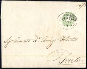 1863, 3 Kr. grün vorder- und 5 Kr. rot ... 