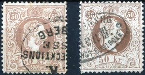 1864/84, Kaiser Franz Joseph, 50 Kr braun ... 