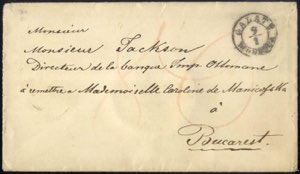 1850 ca., GALATZ, taxierter Briefumschlag an ... 