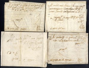Prefilatelia 1552/1575, quattro lettere del ... 