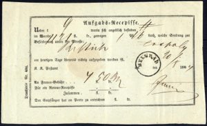1864, Aufgabe-Rezepisse vom 30.8.1864 für ... 