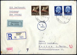 1942, raccomandata di posta aerea del ... 