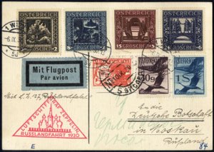 1930, Russlandfahrt: Zeppelinkarte vom ... 