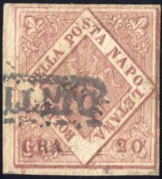 1858, 20 grana rosa brunastro I.a ... 