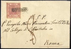 1860, lettera del 3.4.1860 da Napoli a Roma, ... 