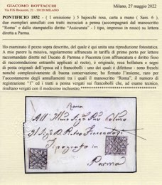 1852, assicurata da Roma a Parma, ... 