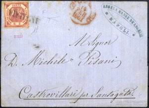 1861, lettera del 14.2.1861 da Napoli per ... 