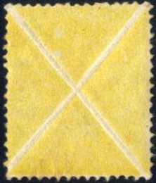 1858, großes Andreaskreuz 2 Kr. gelb ... 
