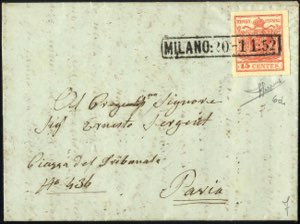 Lombardo-Veneto 1850, lotto di tre lettere ... 