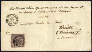 1854, sauber beschrifteter kompletter Brief ... 
