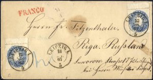 1867, Briefumschlag vom 13.11.1867 von ... 
