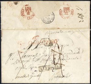 1861, lettera della posta militare sarda da ... 