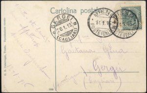 1916, cartolina postale affrancata con 5 c. ... 