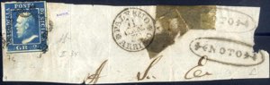 1859, frammento di lettera da Noto a ... 