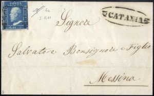1859, lettera del 4.3.1859 da Catania a ... 