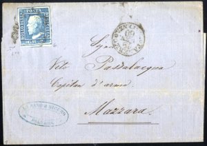 1860, lettera del 19.1.1860 da Palermo a ... 