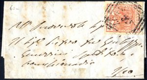 Zogno, LOV 7 P, lettera del 25.7.1854 per ... 