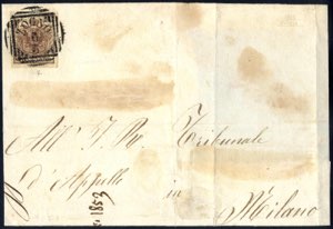 Zogno, LOV 7 P, lettera del 6.5.1853 per ... 