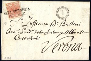 Villafranca, SD 8 P, lettera del 6.9.1850 ... 
