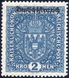 1919, 2 Kronen blau mit waagrechtem ... 