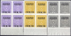 1918, Flugpost, komplette postfrische Serie ... 
